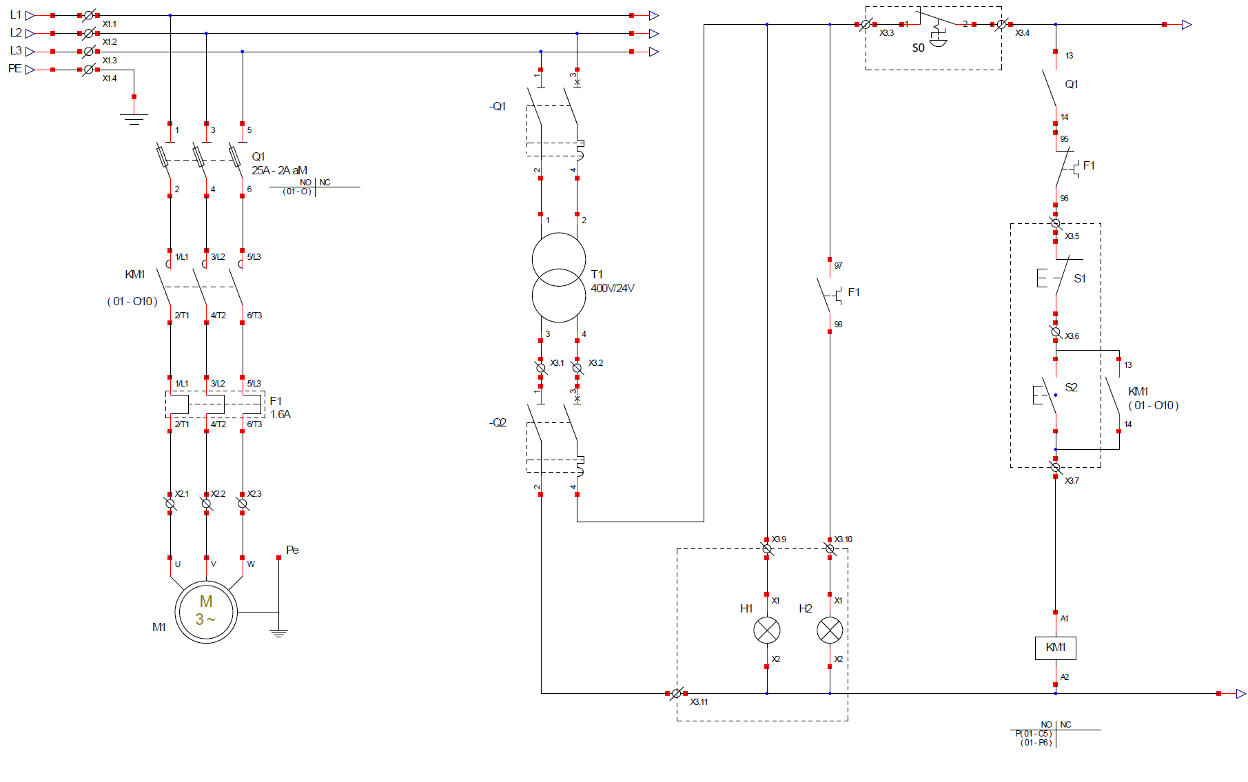 Démarrage direct moteur - commande 24 V